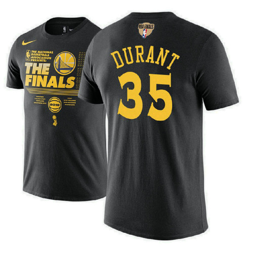 Golden State Warriors #35 Kevin Durant Black Finals T-Shirt Golden State Warriors #35 Kevin Durant Black Finals T-Shirt