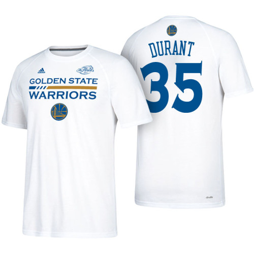 Kevin Durant Golden State Warriors #35 2017 Finals White T-Shirt Kevin Durant Golden State Warriors #35 2017 Finals White T-Shirt