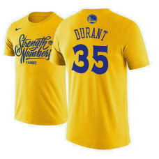 Golden State Warriors #35 Kevin Durant Gold Name & Number T-Shirt Golden State Warriors #35 Kevin Durant Gold Name & Number T-Shirt