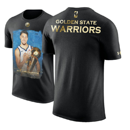 Golden State Warriors #11 Klay Thompson Black 2018 Champions T-Shirt Golden State Warriors #11 Klay Thompson Black 2018 Champions T-Shirt