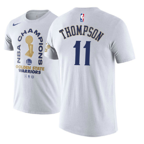 Golden State Warriors #11 Klay Thompson White 2018 Champions T-Shirt Golden State Warriors #11 Klay Thompson White 2018 Champions T-Shirt