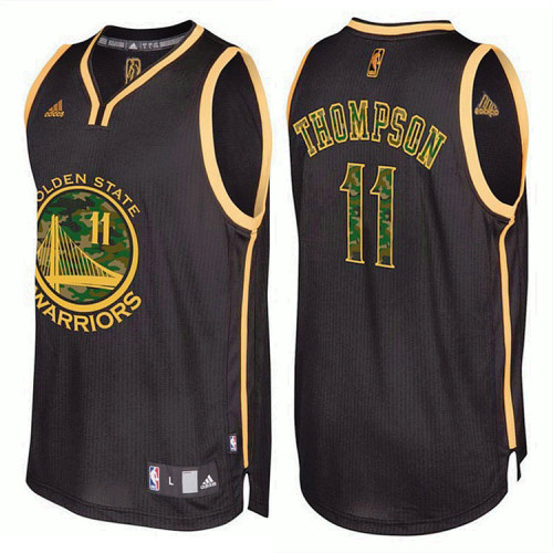 Golden State Warriors #11 Klay Thompson Black Military Camo Fashion Jersey Golden State Warriors #11 Klay Thompson Black Military Camo Fashion Jersey