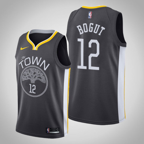 Golden State Warriors #12 Andrew Bogut Black Statement Jersey Golden State Warriors #12 Andrew Bogut Black Statement Jersey
