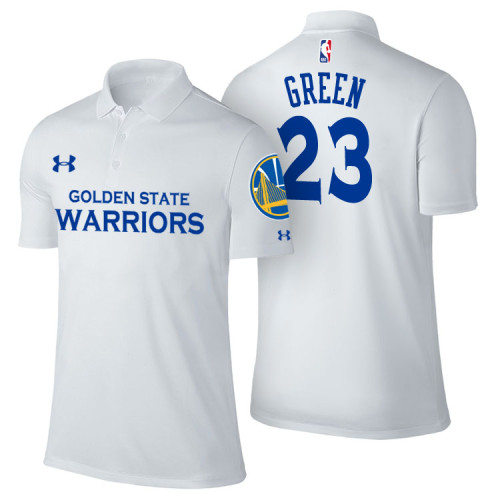 Draymond Green Golden State Warriors #23 Association White Performance Polo Draymond Green Golden State Warriors #23 Association White Performance Polo