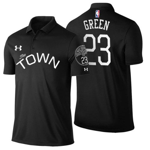 Draymond Green Golden State Warriors #23 Statement Black Performance Polo Draymond Green Golden State Warriors #23 Statement Black Performance Polo
