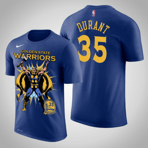 Kevin Durant Golden State Warriors #35 Royal Marvel Thor for Asgard T-Shirt Kevin Durant Golden State Warriors #35 Royal Marvel Thor for Asgard T-Shirt