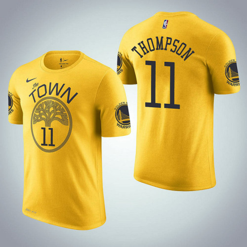 Golden State Warriors #11 Klay Thompson Yellow Earned T-Shirt Golden State Warriors #11 Klay Thompson Yellow Earned T-Shirt