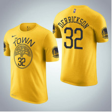 Golden State Warriors #32 Marcus Derrickson Yellow Earned T-Shirt