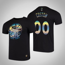 Golden State Warriors Custom #00 Black City Landmark Short Sleeve T-Shirt