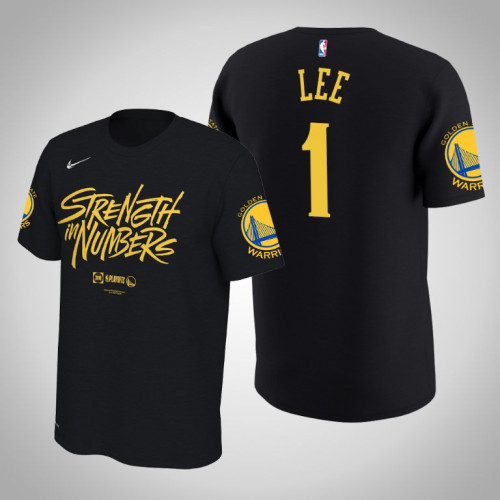 Golden State Warriors #1 Damion Lee Black Playoffs Bound T-Shirt Golden State Warriors #1 Damion Lee Black Playoffs Bound T-Shirt
