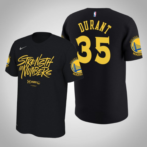Golden State Warriors #35 Kevin Durant Black Playoffs Bound T-Shirt Golden State Warriors #35 Kevin Durant Black Playoffs Bound T-Shirt