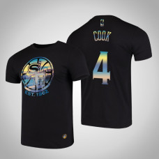 Golden State Warriors Quinn Cook #4 Black City Landmark Short Sleeve T-Shirt Golden State Warriors Quinn Cook #4 Black City Landmark Short Sleeve T-Shirt