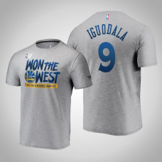 Golden State Warriors Andre Iguodala #9 Locker Room 2019 Western Conference Champions Gray T-Shirt Golden State Warriors Andre Iguodala #9 Locker Room 2019 Western Conference Champions Gray T-Shirt