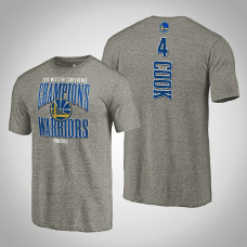 Golden State Warriors Quinn Cook #4 2019 Western Conference Champions Extra Pass Tri-Blend Gray T-Shirt - Men's