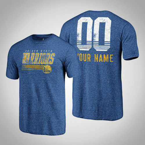 Golden State Warriors Custom #00 Heather Royal Fast Pass Tri-Blend T-Shirt Golden State Warriors Custom #00 Heather Royal Fast Pass Tri-Blend T-Shirt