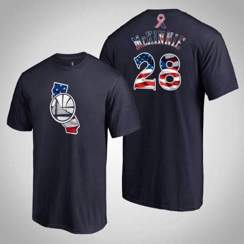 Golden State Warriors #28 Alfonzo McKinnie 2019 Memorial Day Banner State Navy T-shirt Golden State Warriors #28 Alfonzo McKinnie 2019 Memorial Day Banner State Navy T-shirt