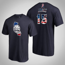 Golden State Warriors Damian Jones #15 2019 Memorial Day Banner State Navy T-shirt