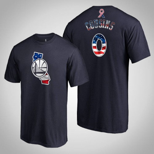 Golden State Warriors DeMarcus Cousins #0 2019 Memorial Day Banner State Navy T-shirt Golden State Warriors DeMarcus Cousins #0 2019 Memorial Day Banner State Navy T-shirt