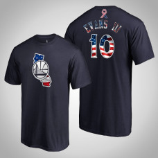Golden State Warriors Jacob Evans III #10 2019 Memorial Day Banner State Navy T-shirt