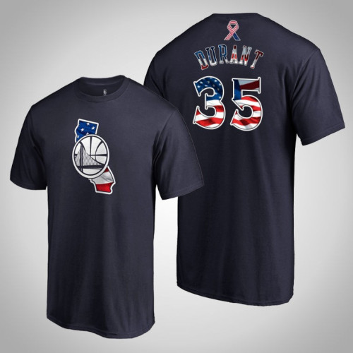 Golden State Warriors Kevin Durant #35 2019 Memorial Day Banner State Navy T-shirt Golden State Warriors Kevin Durant #35 2019 Memorial Day Banner State Navy T-shirt