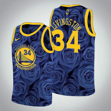 Golden State Warriors Shaun Livingston #34 Navy Rose National Flower 2022 Champions Jersey - Nike