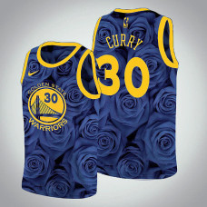 Golden State Warriors Stephen Curry #30 Navy Rose National Flower Jersey  - Nike