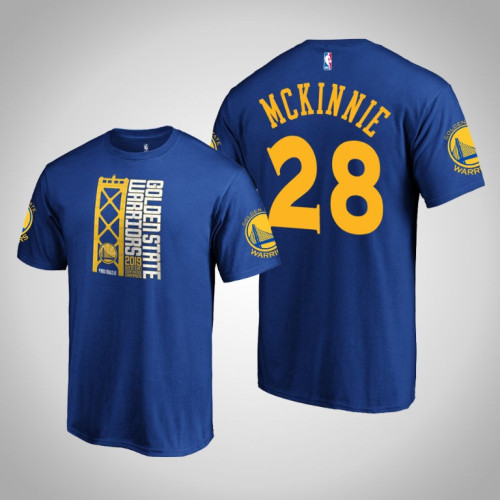 Golden State Warriors Alfonzo McKinnie #28 Royal 2019 Western Conference Champions Identity T-Shirt