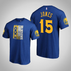 Golden State Warriors Damian Jones #15 Royal 2019 Western Conference Champions Identity T-Shirt