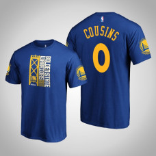 Golden State Warriors DeMarcus Cousins #0 Royal 2019 Western Conference Champions Identity T-Shirt