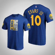 Golden State Warriors Jacob Evans III #10 Royal 2019 Western Conference Champions Identity T-Shirt Golden State Warriors Jacob Evans III #10 Royal 2019 Western Conference Champions Identity T-Shirt