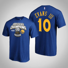 Golden State Warriors Jacob Evans III #10 Royal 2019 Western Conference Champions Level of Desire T-Shirt