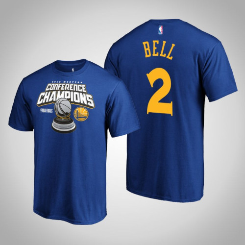 Golden State Warriors Jordan Bell #2 Royal 2019 Western Conference Champions Level of Desire T-Shirt Golden State Warriors Jordan Bell #2 Royal 2019 Western Conference Champions Level of Desire T-Shirt