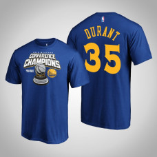Golden State Warriors Kevin Durant #35 Royal 2019 Western Conference Champions Level of Desire T-Shirt
