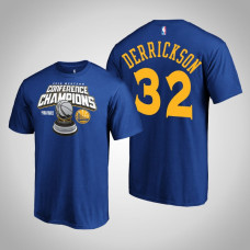 Golden State Warriors Marcus Derrickson #32 Royal 2019 Western Conference Champions Level of Desire T-Shirt Golden State Warriors Marcus Derrickson #32 Royal 2019 Western Conference Champions Level of Desire T-Shirt