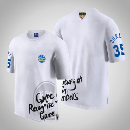 Golden State Warriors Kevin Durant #35 2019 Finals Strength In Numbers Team Mantra White T-Shirt Golden State Warriors Kevin Durant #35 2019 Finals Strength In Numbers Team Mantra White T-Shirt