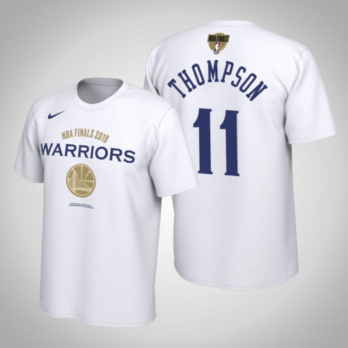 Golden State Warriors Klay Thompson #11 2019 Finals Bound White T-Shirt Golden State Warriors Klay Thompson #11 2019 Finals Bound White T-Shirt