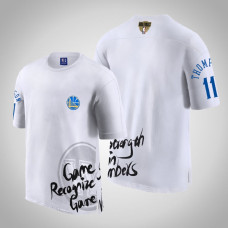 Golden State Warriors Klay Thompson #11 2019 Finals Strength In Numbers Team Mantra White T-Shirt
