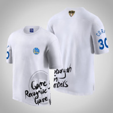 Golden State Warriors Stephen Curry #30 2019 Finals Strength In Numbers Team Mantra White T-Shirt