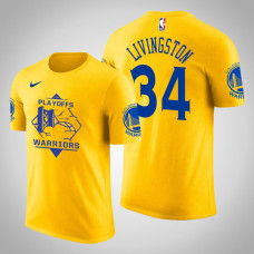 Golden State Warriors Shaun Livingston #34 2019 Playoffs Fans Name & Number Yellow T-Shirt - Men's Golden State Warriors Shaun Livingston #34 2019 Playoffs Fans Name & Number Yellow T-Shirt - Men's
