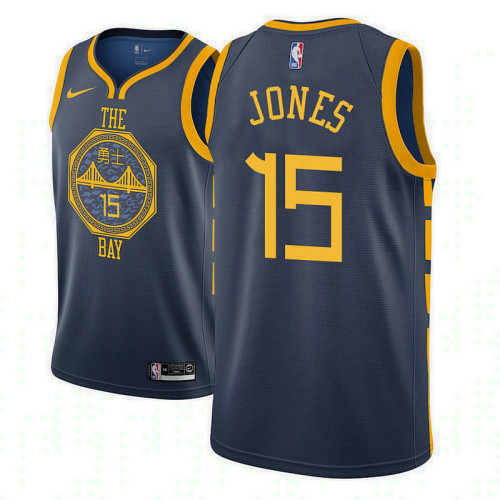 Golden State Warriors #15 Damian Jones Navy City Jersey Golden State Warriors #15 Damian Jones Navy City Jersey
