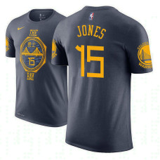 Golden State Warriors #15 Damian Jones Navy City T-Shirt