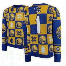 Damion Lee Golden State Warriors #1 Gold 2018 Christmas Sweater