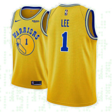 Golden State Warriors #1 Damion Lee Gold Hardwood Classics 2022 Champions Jersey