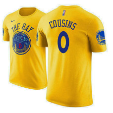 DeMarcus Cousins Golden State Warriors #0 City Edition Gold T-Shirt