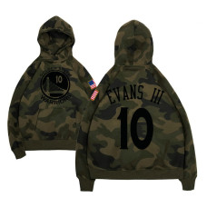 Golden State Warriors #10 Jacob Evans III Camo Name & Number Hoodie Golden State Warriors #10 Jacob Evans III Camo Name & Number Hoodie