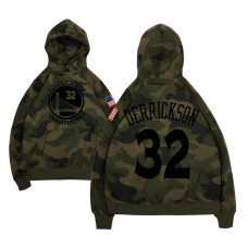 Golden State Warriors #32 Marcus Derrickson Camo Name & Number Hoodie