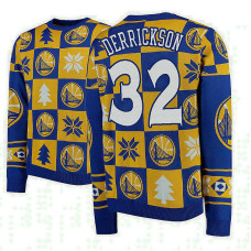Marcus Derrickson Golden State Warriors #32 Gold 2018 Christmas Sweater