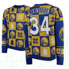 Golden State Warriors #34 Shaun Livingston Gold 2018 Christmas Sweater