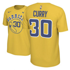 Golden State Warriors #30 Stephen Curry Gold Hardwood Classics T-Shirt
