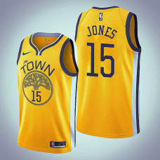 Golden State Warriors #15 Damian Jones Yellow Earned Jersey